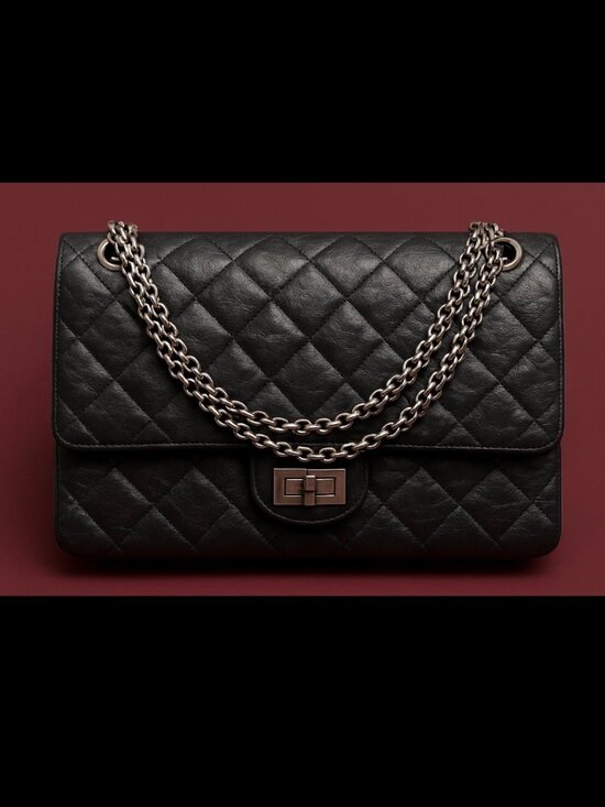 Chanel Black Quilted Aged Calfskin with Silver hardware - Picture 1 of 3